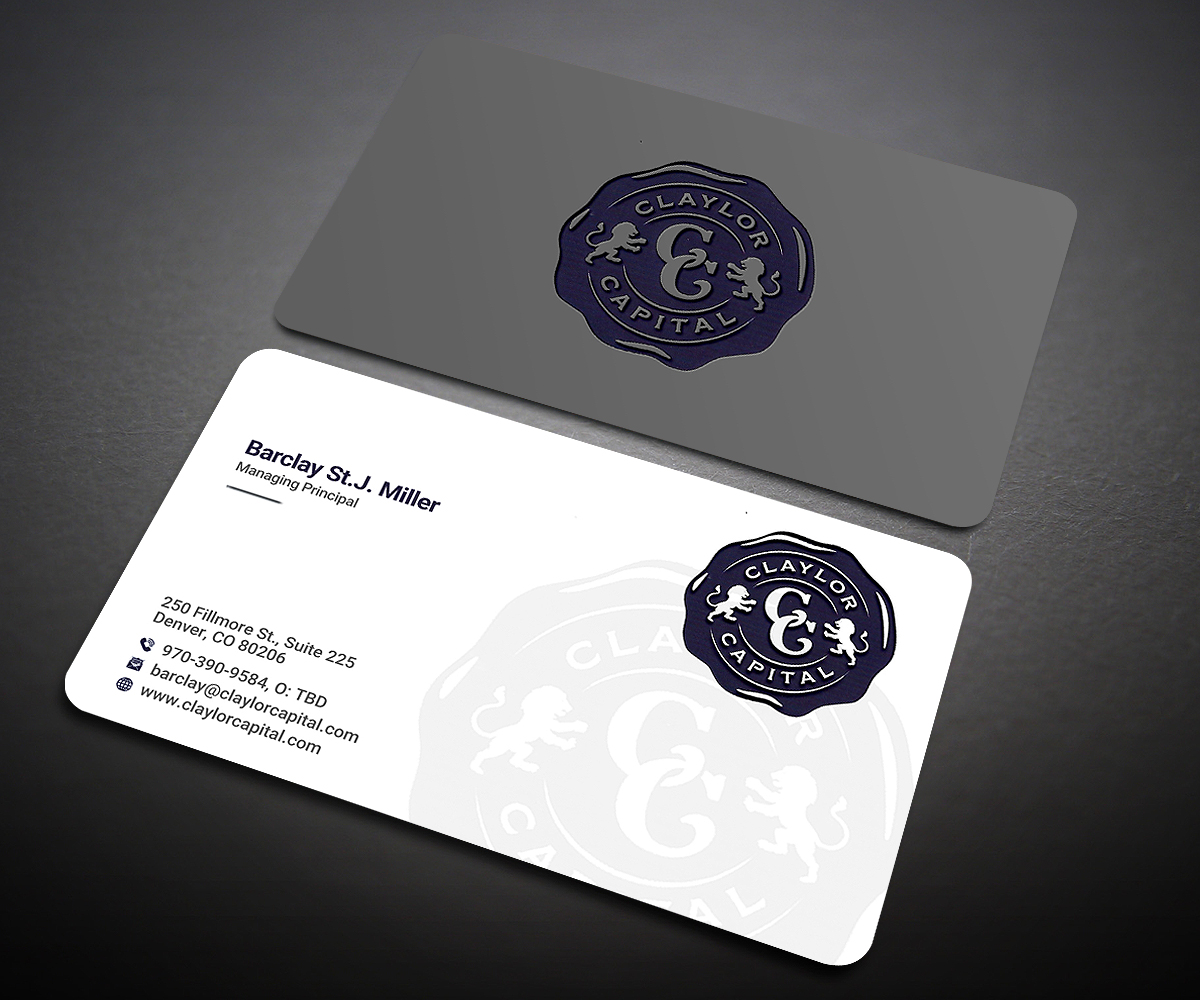 Business Card Design by Designers Hub for Claylor Capital | Design #20641996