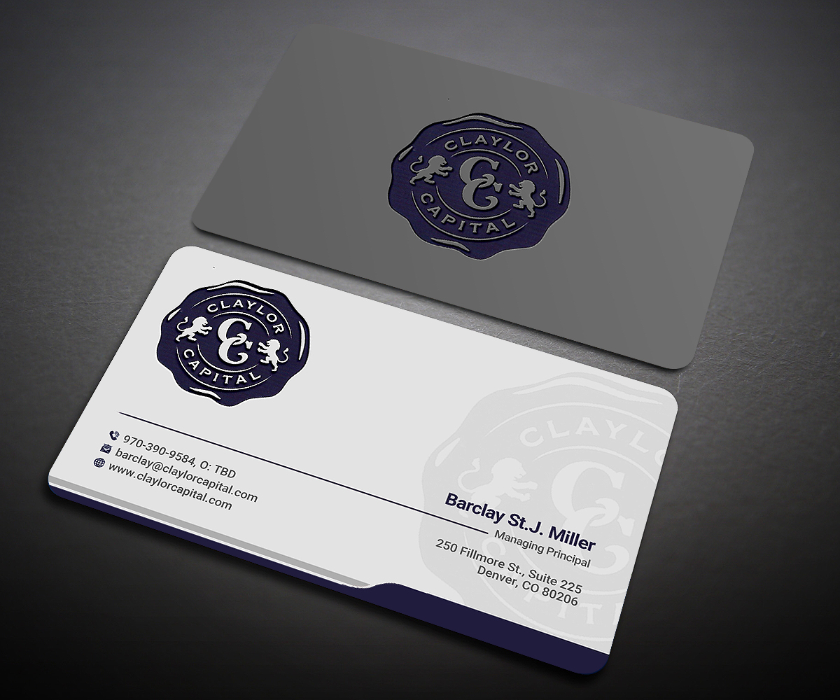 Business Card Design by Designers Hub for Claylor Capital | Design #20642018