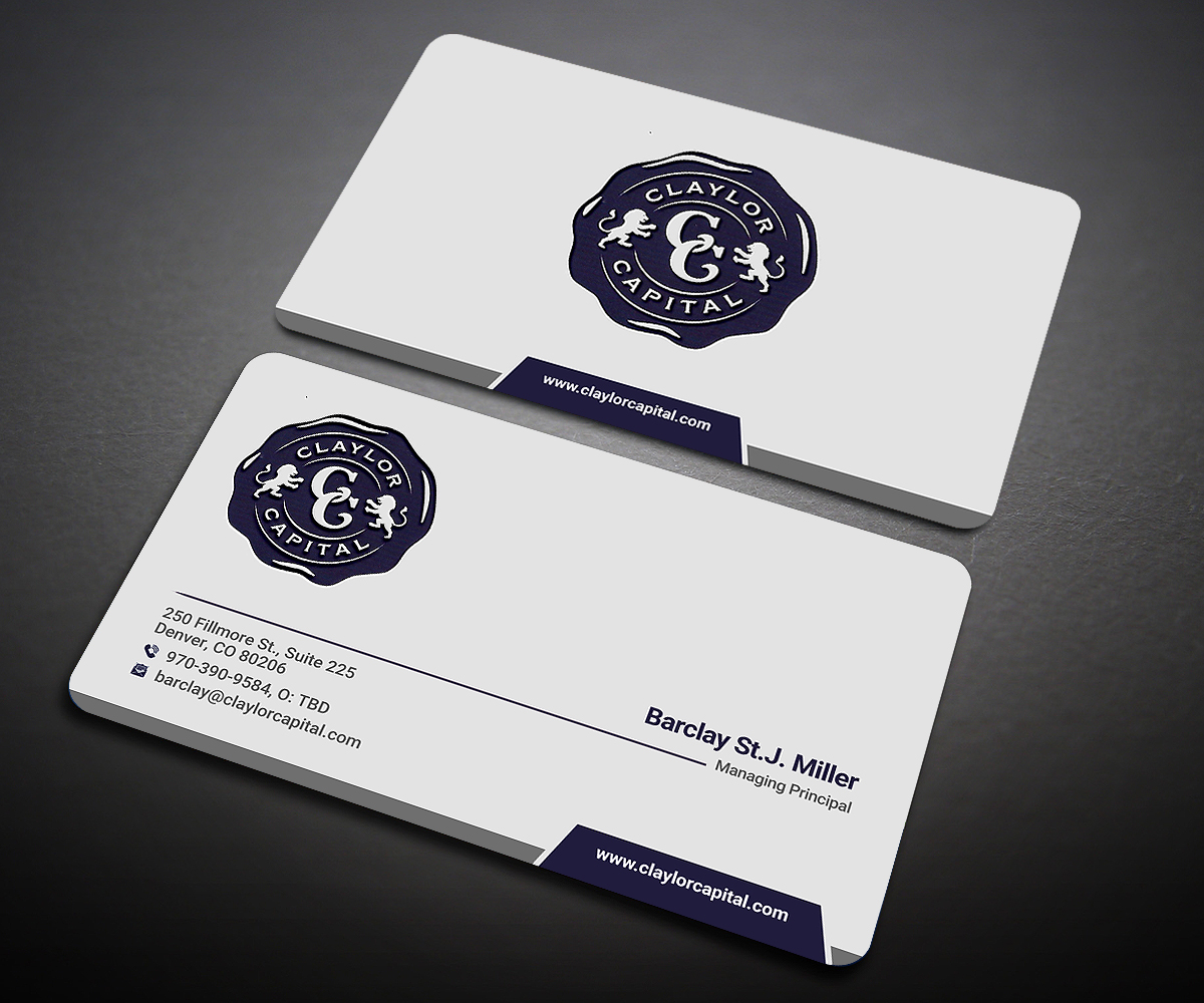 Business Card Design by Designers Hub for Claylor Capital | Design #20642179