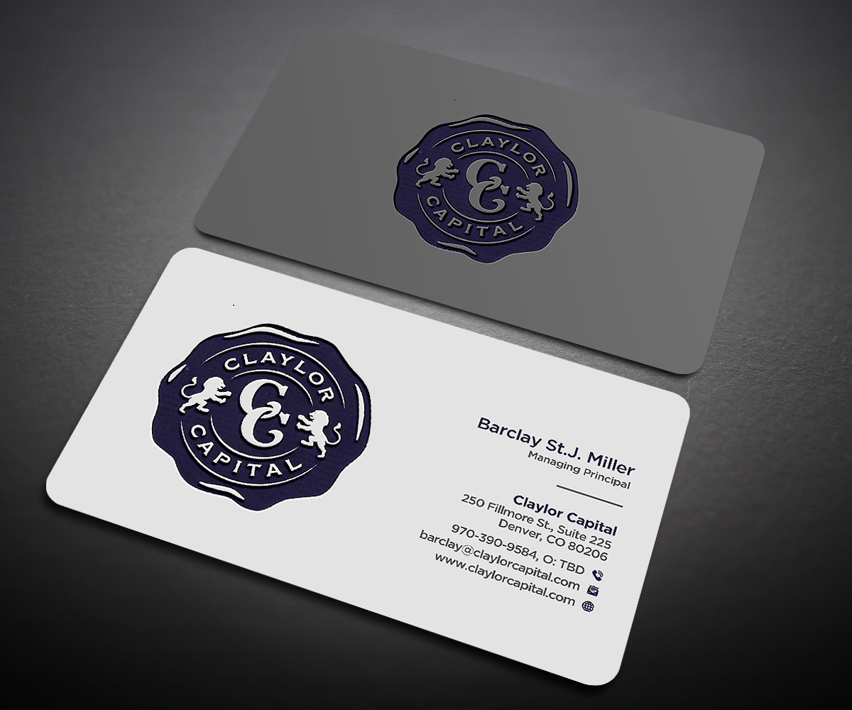 Business Card Design by Designers Hub for Claylor Capital | Design #20642357