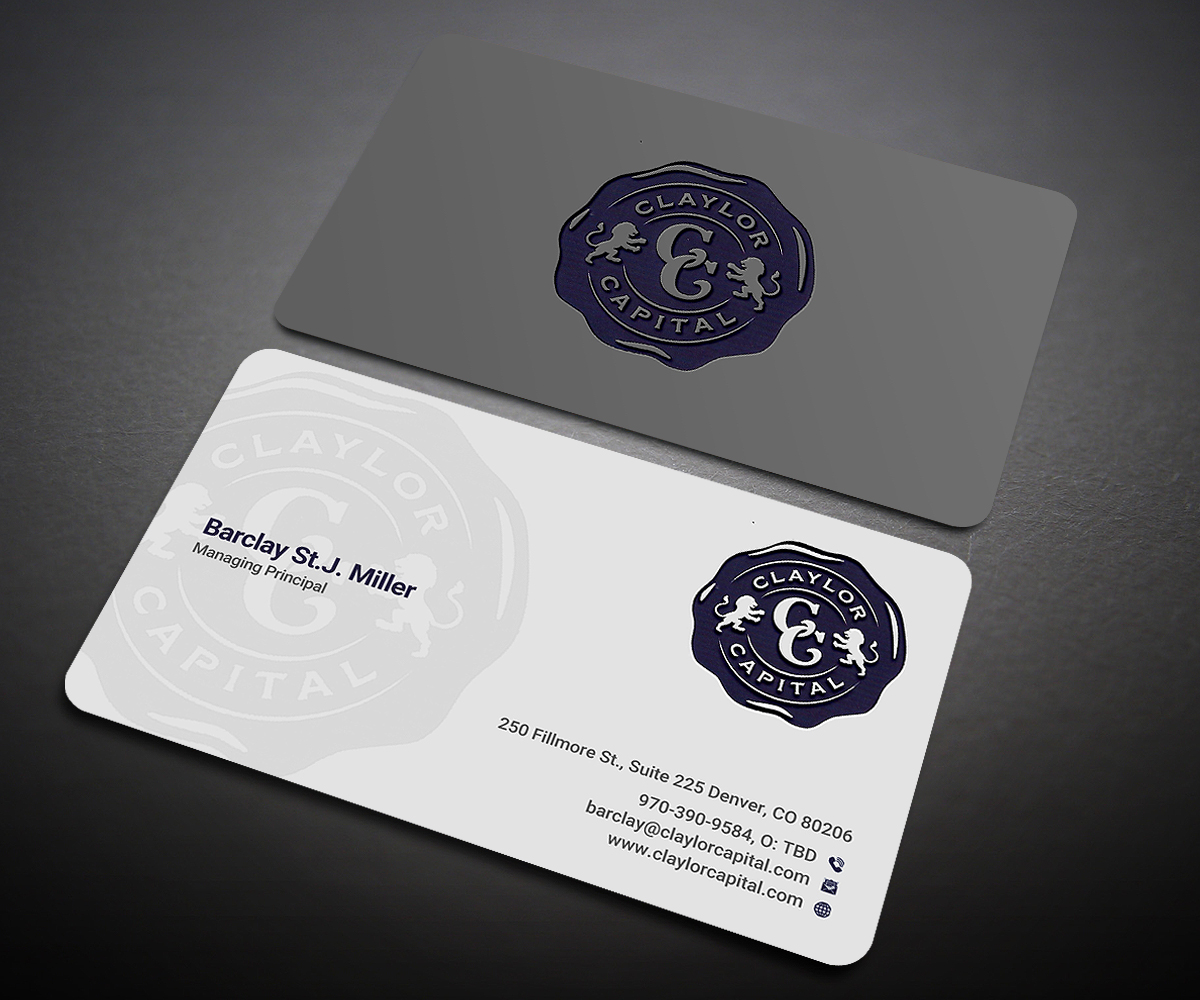 Business Card Design by Designers Hub for Claylor Capital | Design #20642385