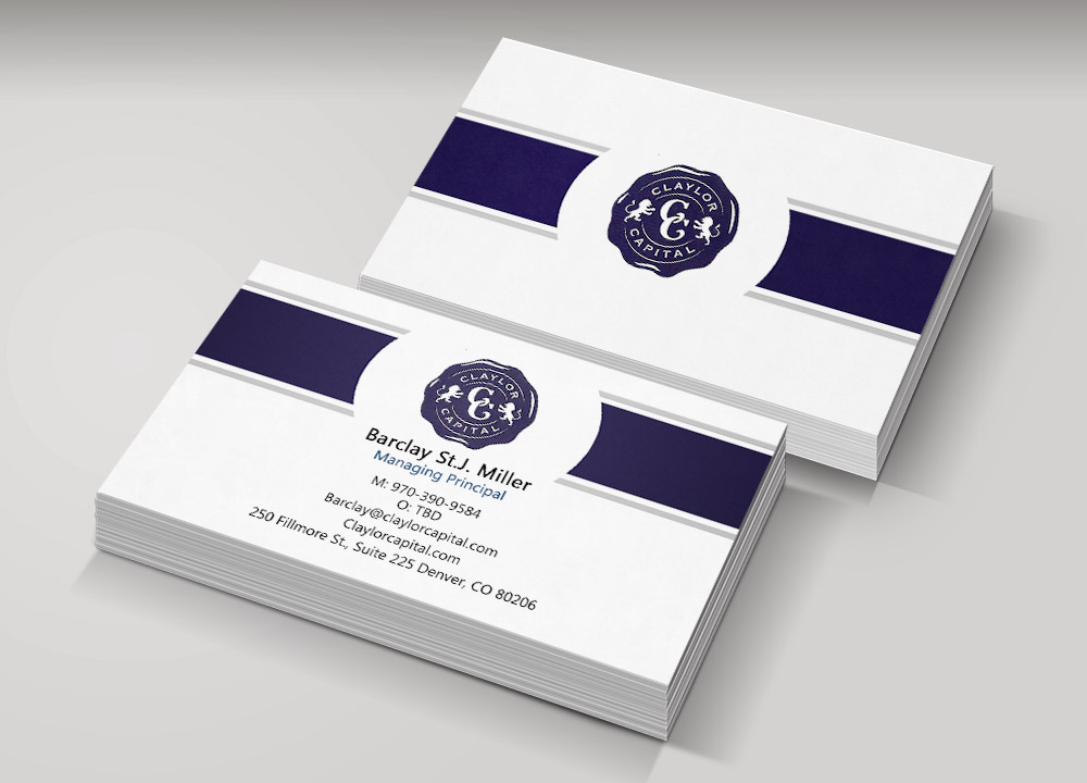 Business Card Design by Pixi Dust for Claylor Capital | Design #20634126