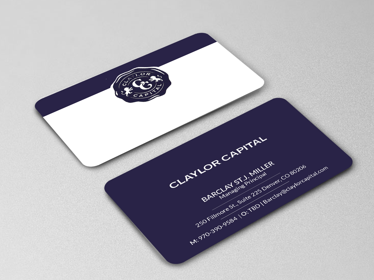 Business Card Design by Creations Box 2015 for Claylor Capital | Design #20633172
