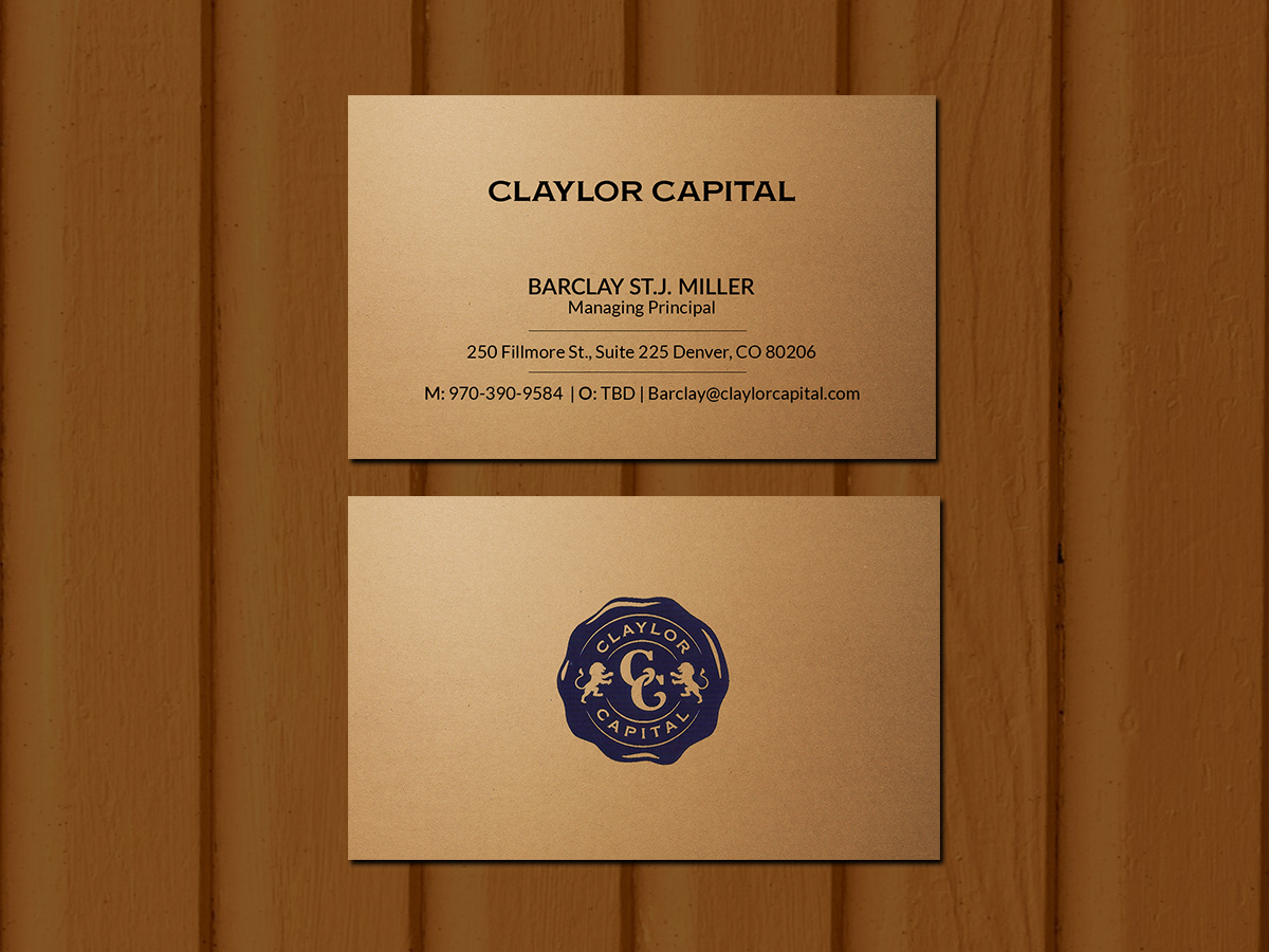 Business Card Design by Creations Box 2015 for Claylor Capital | Design #20633174