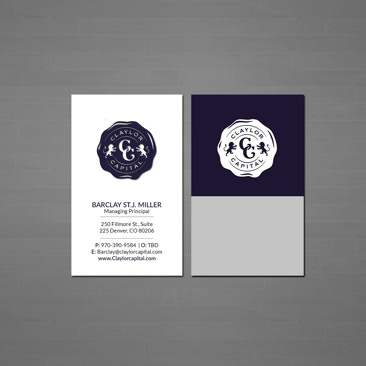 Business Card Design by Creations Box 2015 for Claylor Capital | Design #20634928