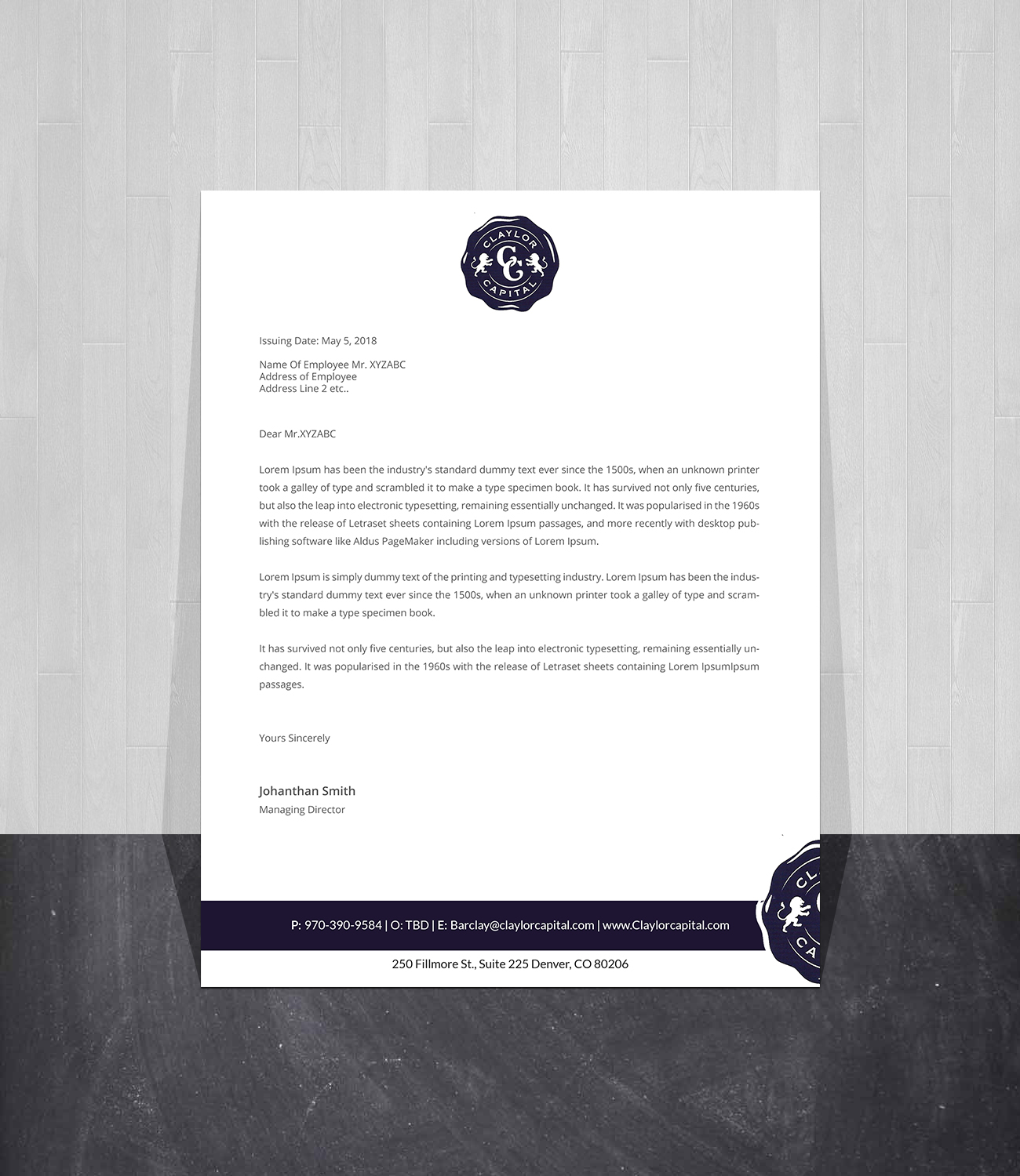 Business Card Design by Creations Box 2015 for Claylor Capital | Design #20634929