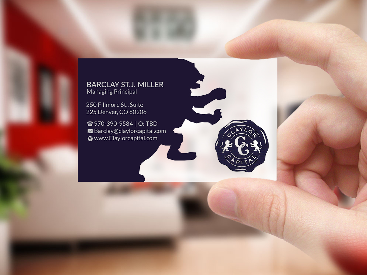 Business Card Design by Creations Box 2015 for Claylor Capital | Design #20634930