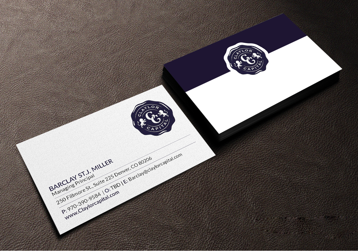 Business Card Design by Creations Box 2015 for Claylor Capital | Design #20634932