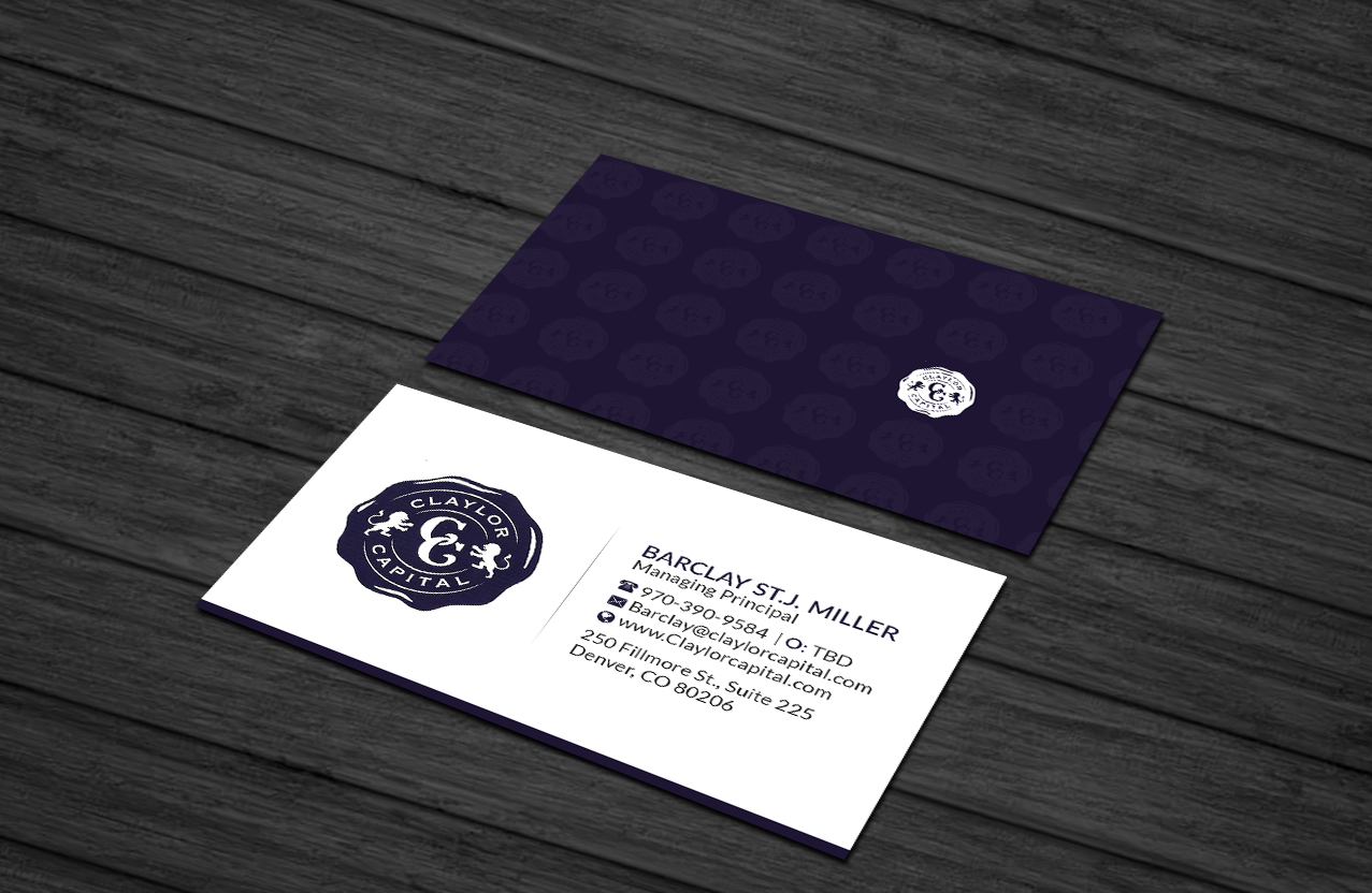 Business Card Design by Creations Box 2015 for Claylor Capital | Design #20634935