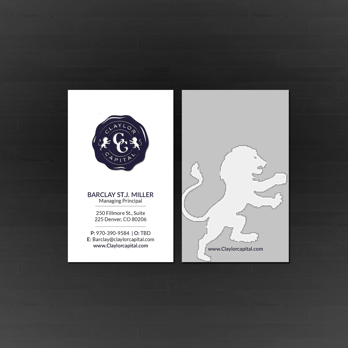 Business Card Design by Creations Box 2015 for Claylor Capital | Design #20634936