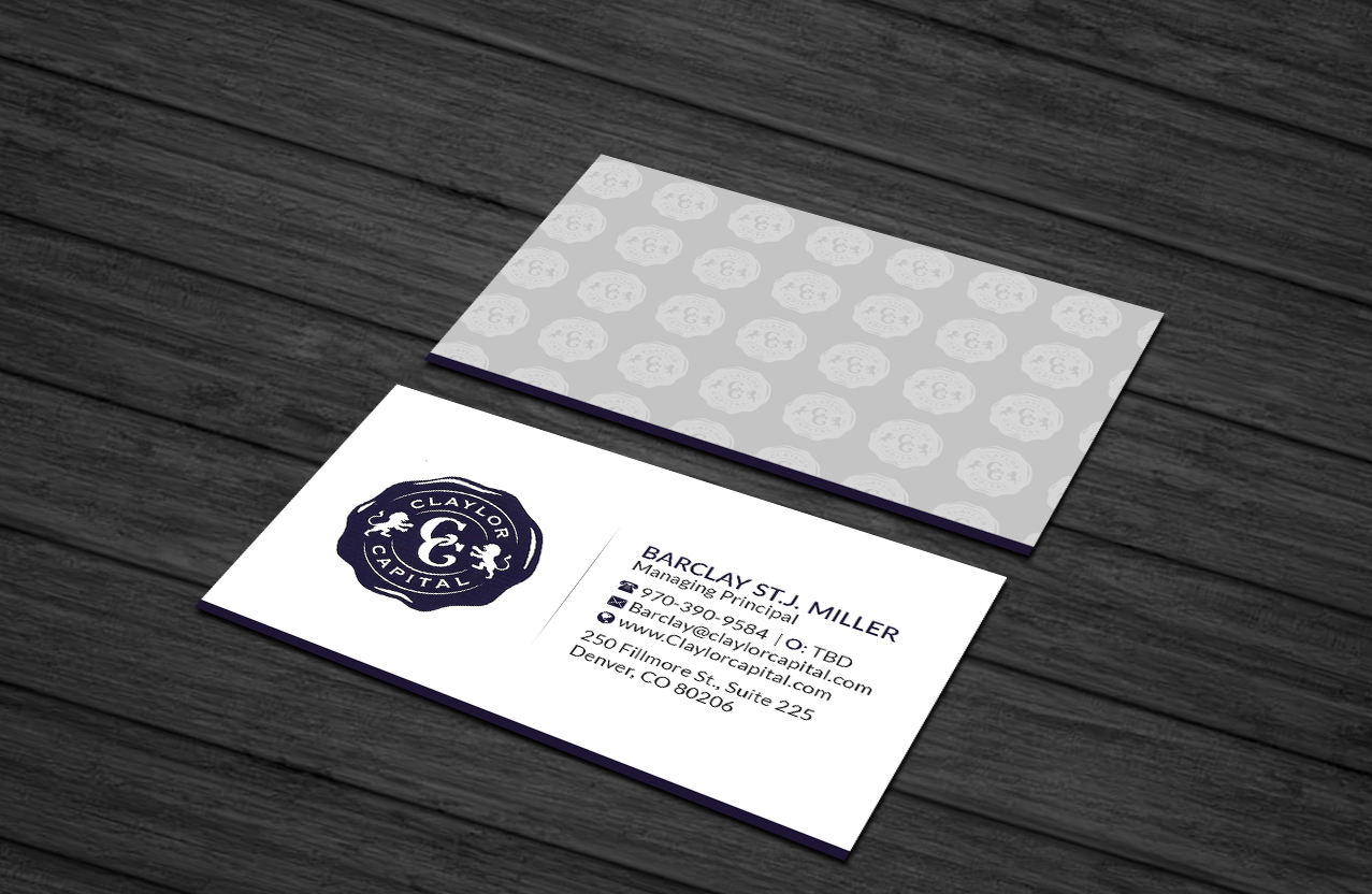 Business Card Design by Creations Box 2015 for Claylor Capital | Design #20634939