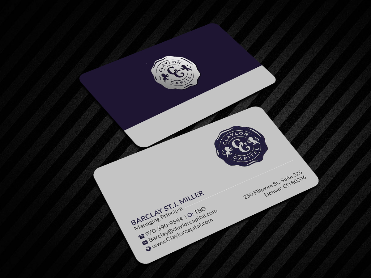 Business Card Design by Creations Box 2015 for Claylor Capital | Design #20634950