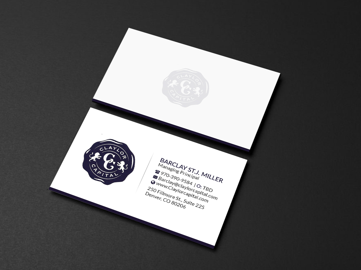 Diseño de Tarjeta de Presentación por Creations Box 2015 para Claylor Capital | Diseño #20634953