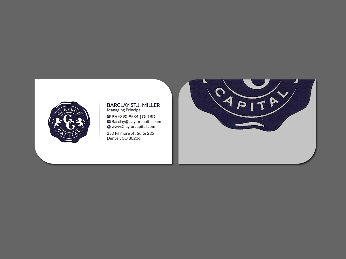 Business Card Design by Creations Box 2015 for Claylor Capital | Design #20634955