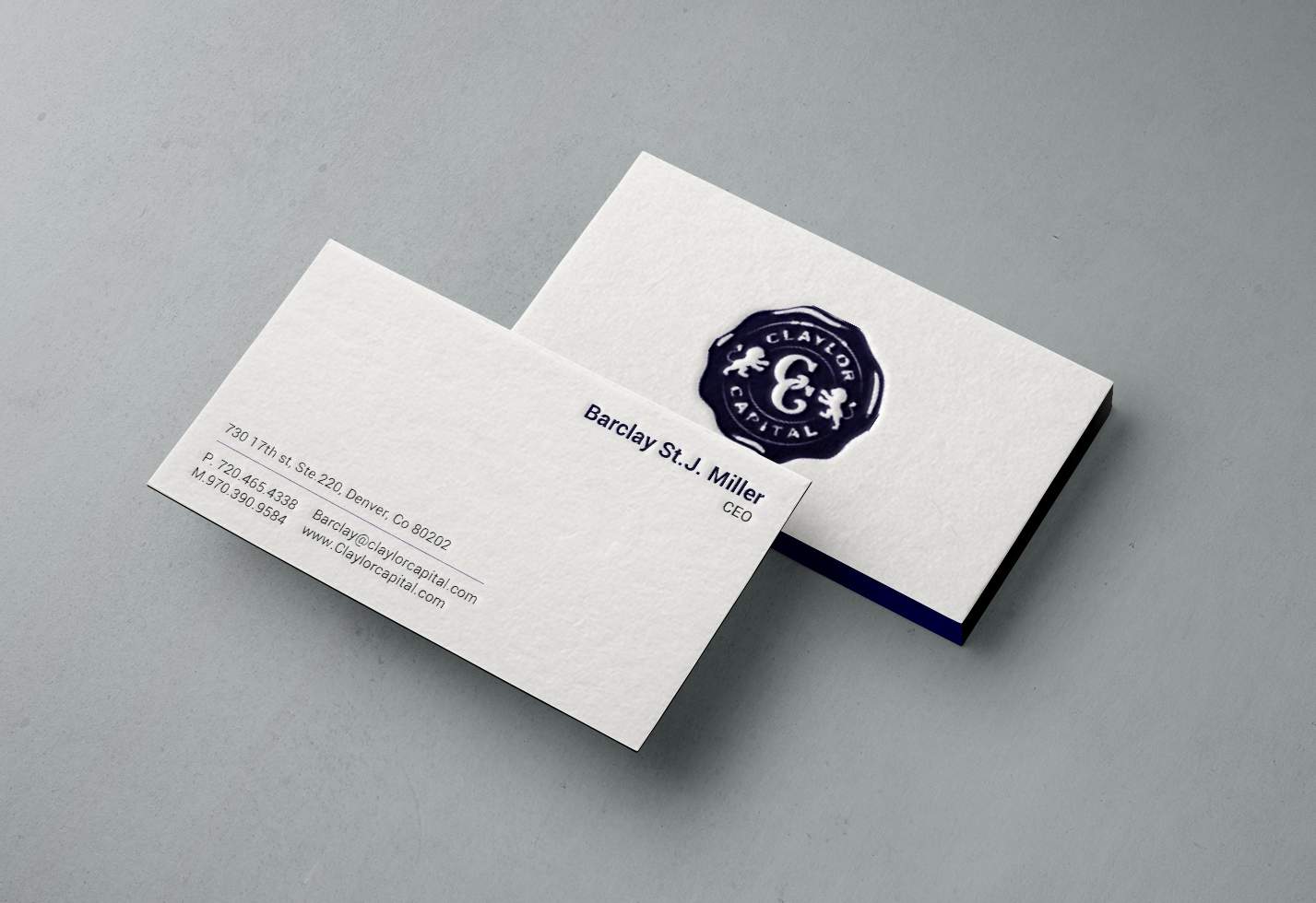Diseño de Tarjeta de Presentación por chandrayaan.creative para Claylor Capital | Diseño #20631258