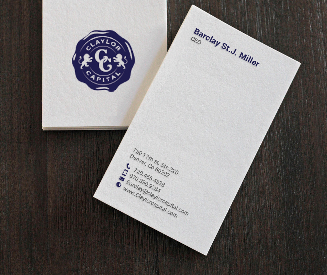 Business Card Design by chandrayaan.creative for Claylor Capital | Design #20631269