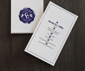 Diseño de Tarjeta de Presentación por chandrayaan.creative para Claylor Capital | Diseño: #20631272