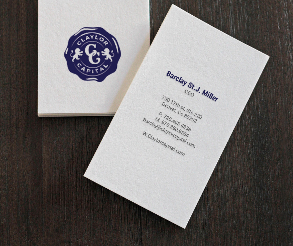 Business Card Design by chandrayaan.creative for Claylor Capital | Design #20631273