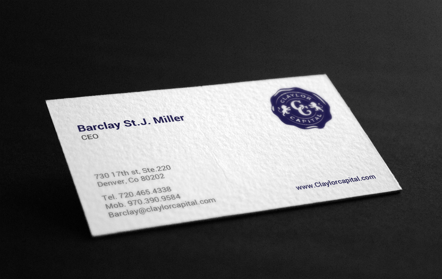 Business Card Design by chandrayaan.creative for Claylor Capital | Design #20631298