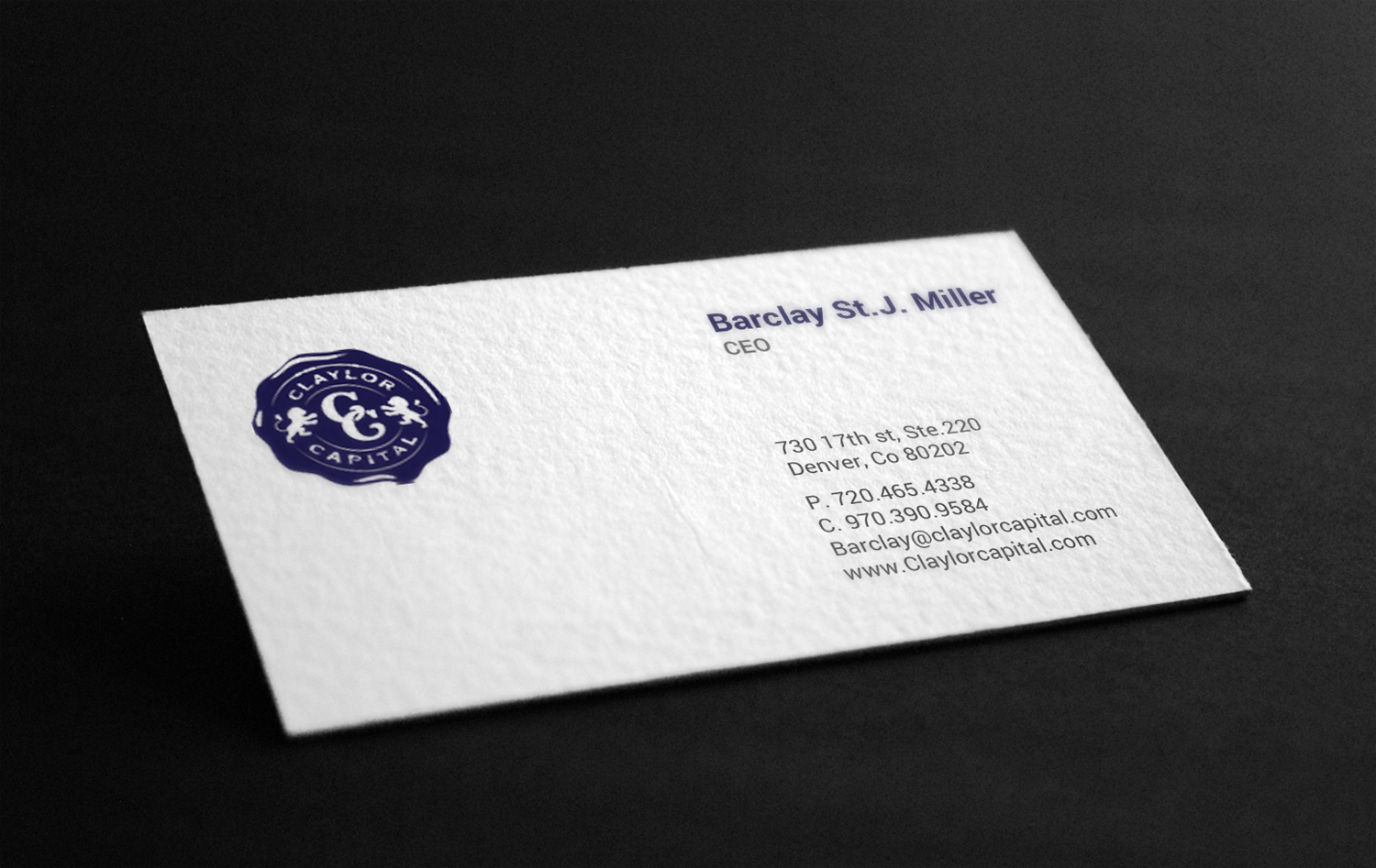 Design de Carte de Visite par chandrayaan.creative pour Claylor Capital | Design #20631302