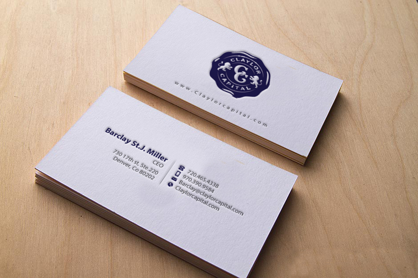 Design de Carte de Visite par chandrayaan.creative pour Claylor Capital | Design #20631459