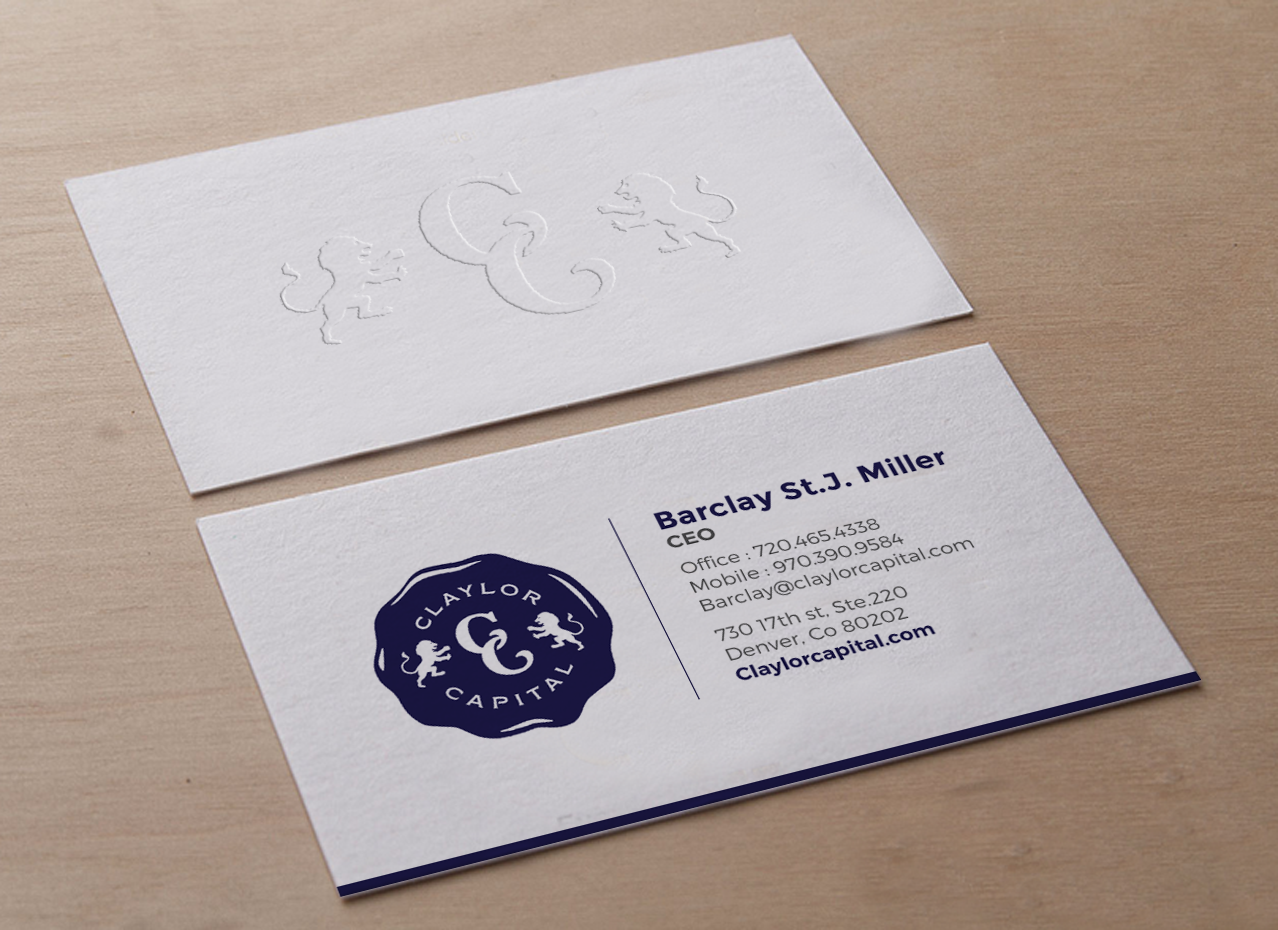 Business Card Design by chandrayaan.creative for Claylor Capital | Design #20634145