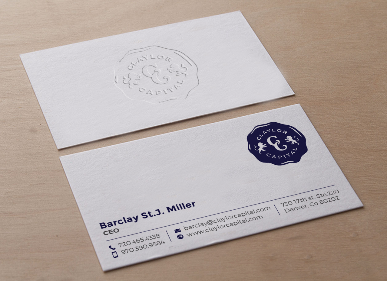 Visitenkarten-Design von chandrayaan.creative für Claylor Capital | Design #20634230