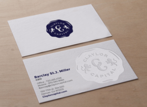 Diseño de Tarjeta de Presentación por chandrayaan.creative para Claylor Capital | Diseño: #20634231