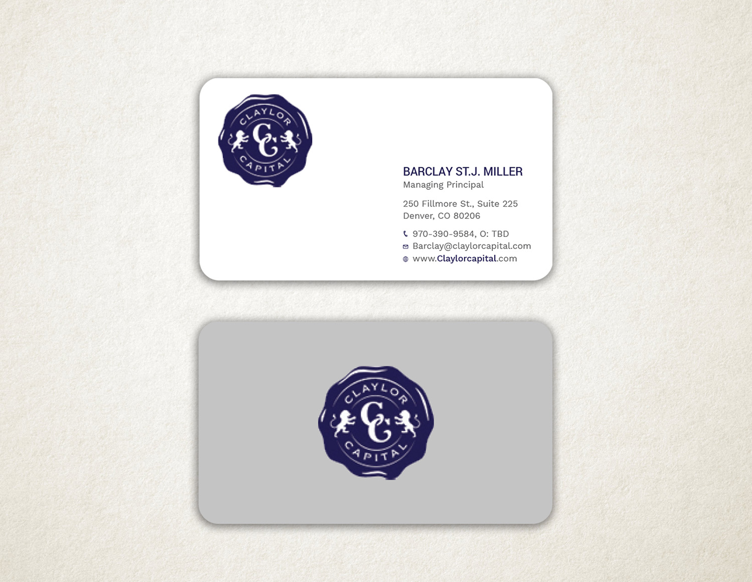 Business Card Design by Tripti Ranjan Gain for Claylor Capital | Design #20630538