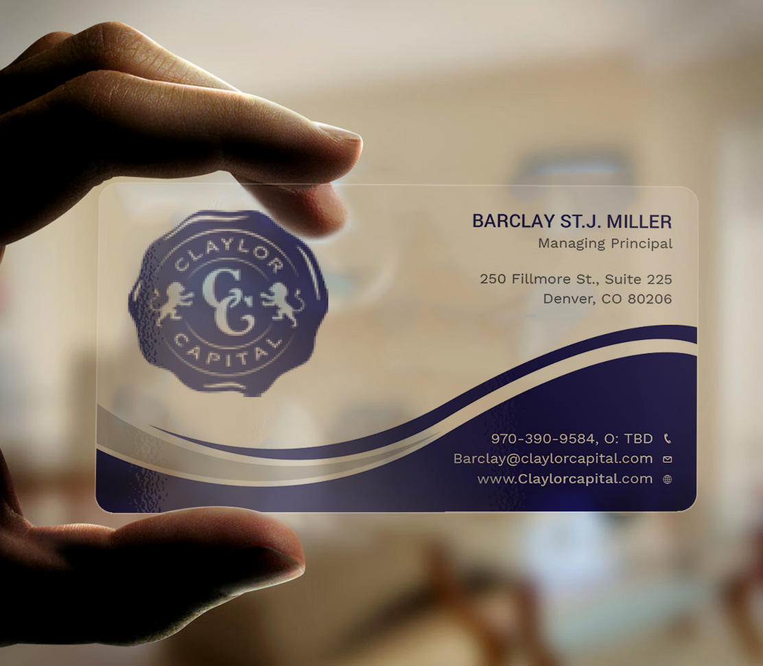 Business Card Design by Tripti Ranjan Gain for Claylor Capital | Design #20630540