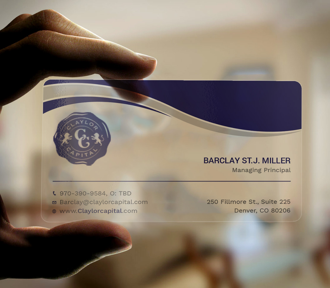 Business Card Design by Tripti Ranjan Gain for Claylor Capital | Design #20630545