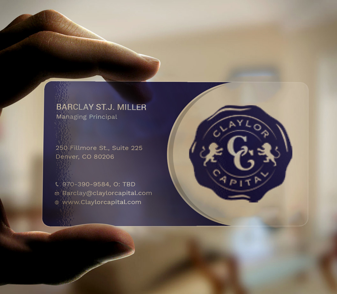 Business Card Design by Tripti Ranjan Gain for Claylor Capital | Design #20630548