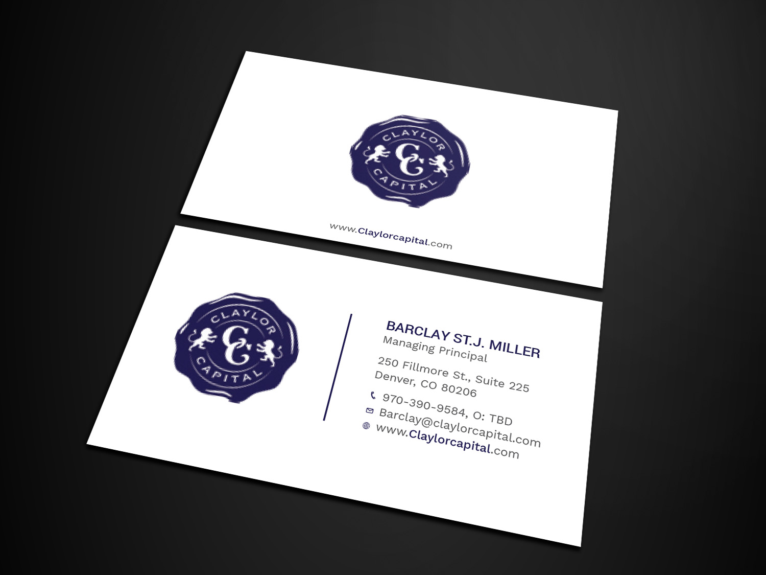 Business Card Design by Tripti Ranjan Gain for Claylor Capital | Design #20630612