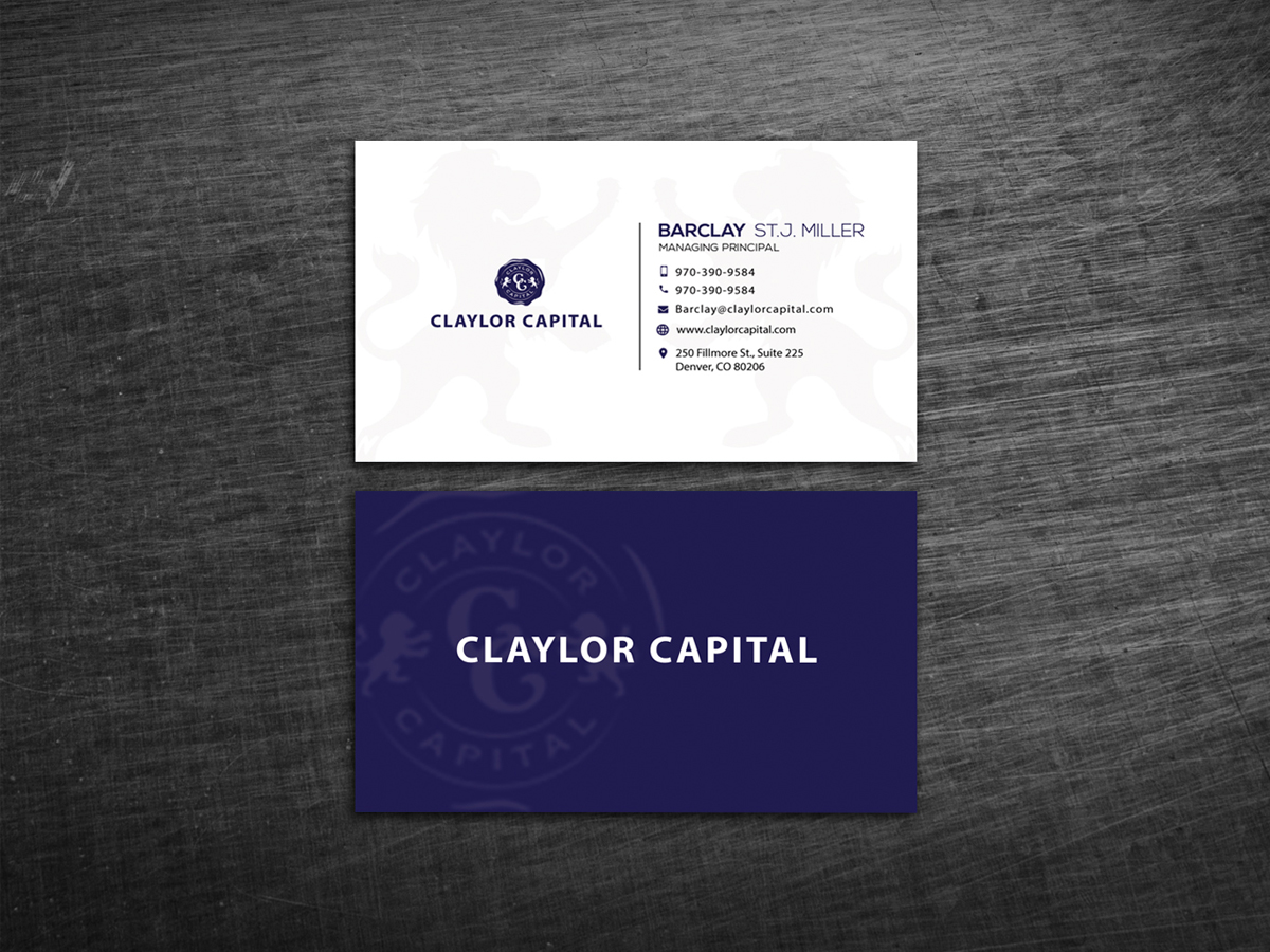 Business Card Design by v.senthil-designer for Claylor Capital | Design #20632981