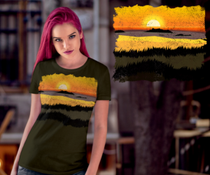 Artistic interpretation of landscape photo for t shirt | T-Shirt-Design von ACK Design