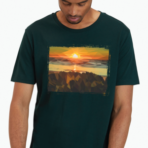 Artistic interpretation of landscape photo for t shirt
