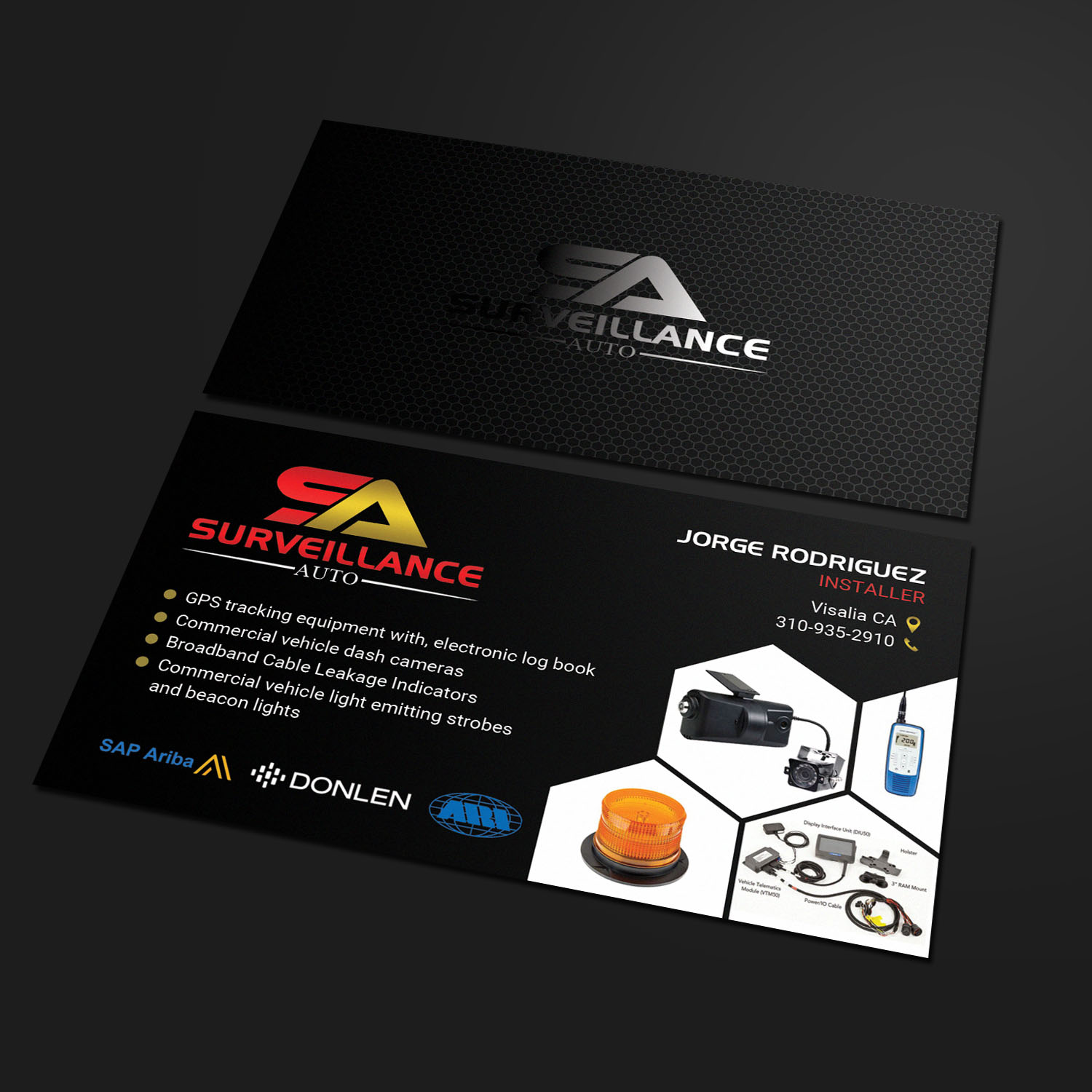 Business Card Design by Sandaruwan for Surveillance Auto Installation | Design #20668016