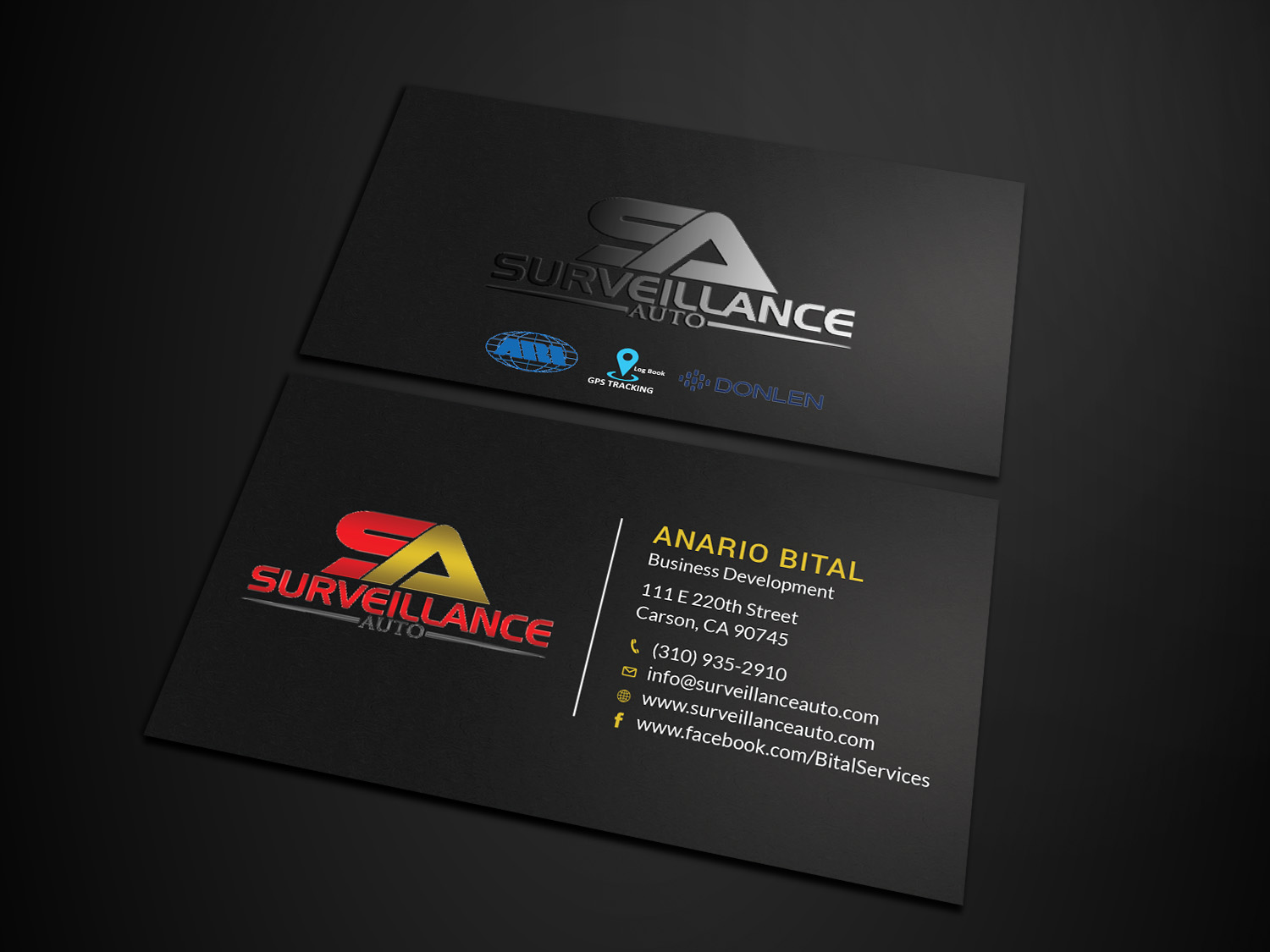 Diseño de Tarjeta de Presentación por Tripti Ranjan Gain para Surveillance Auto Installation | Diseño #20631993