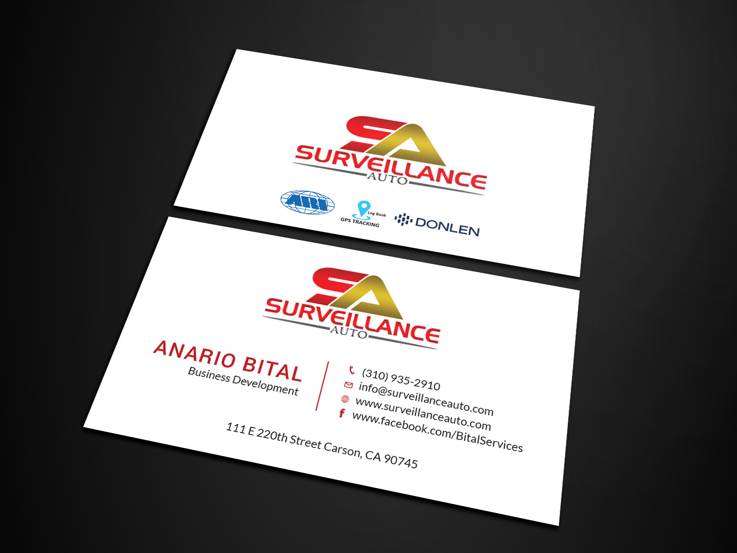 Diseño de Tarjeta de Presentación por Tripti Ranjan Gain para Surveillance Auto Installation | Diseño #20631997