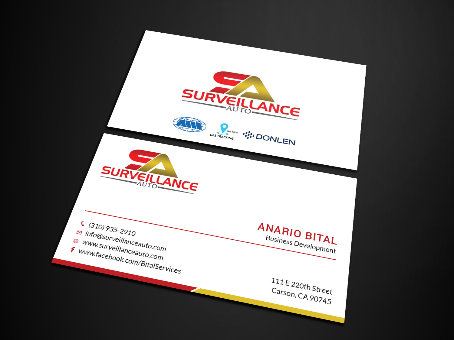 Business Card Design by Tripti Ranjan Gain for Surveillance Auto Installation | Design #20632001