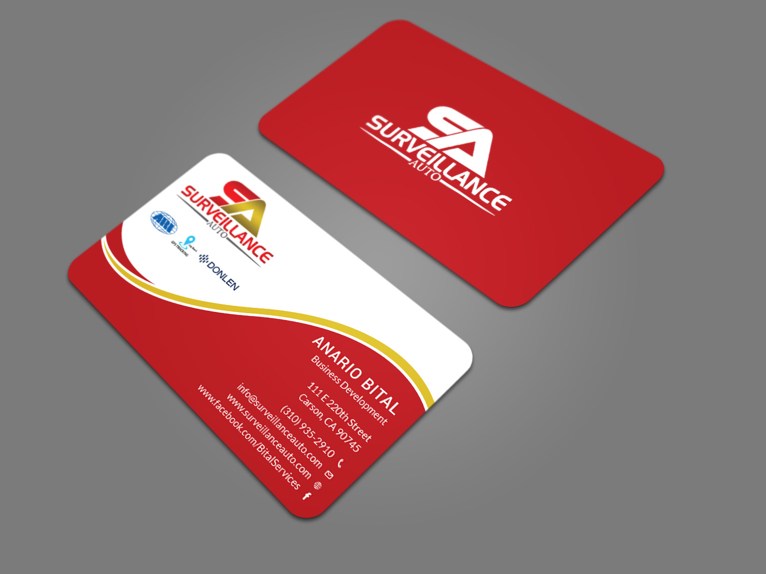 Diseño de Tarjeta de Presentación por Tripti Ranjan Gain para Surveillance Auto Installation | Diseño #20632011