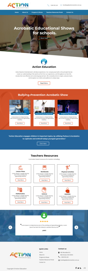 Web Design by pb for Action Reaction Entertainment | Design: #20649519