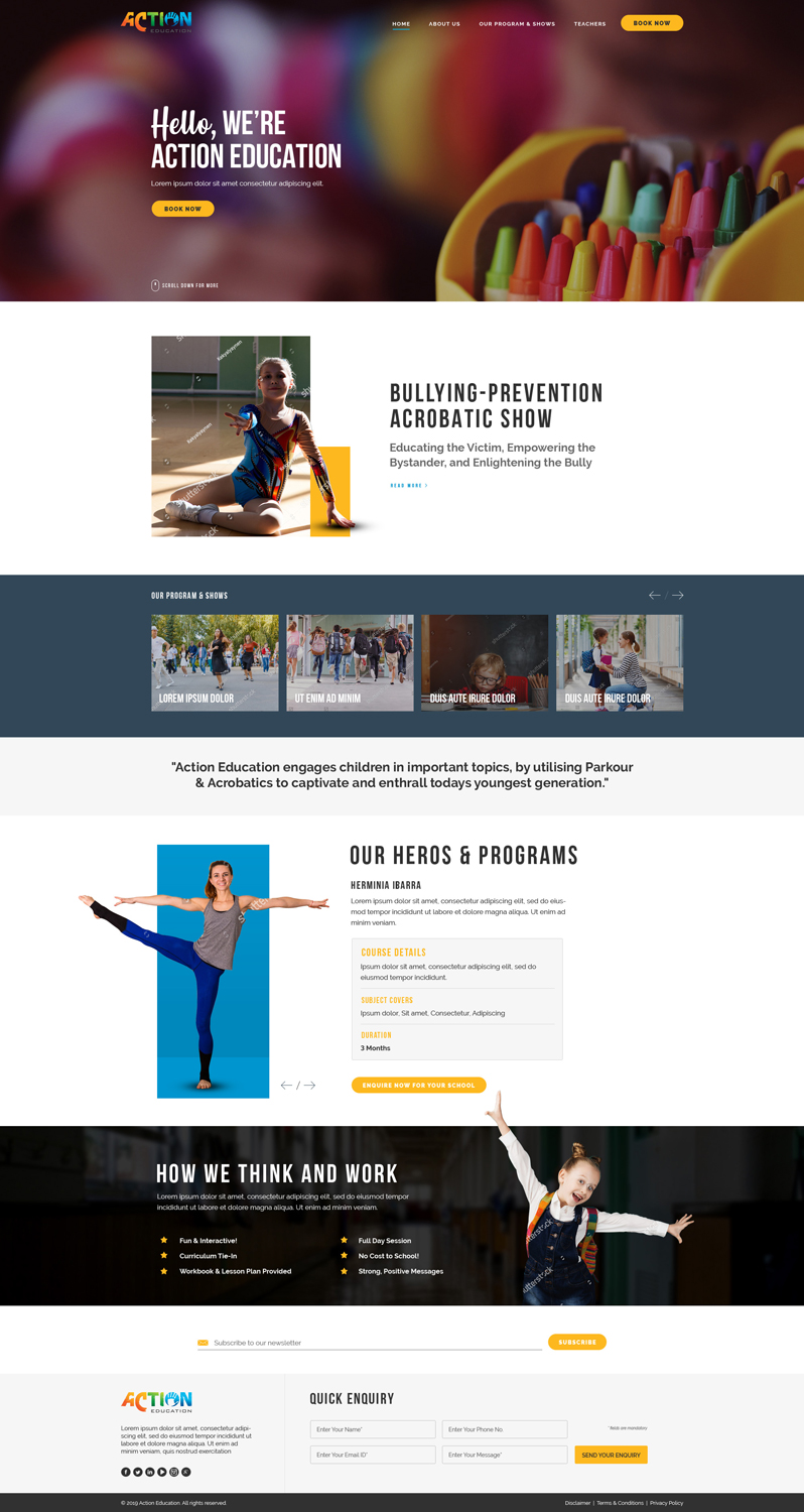 Web Design by AbhishekRoyBunty for Action Reaction Entertainment | Design #20688375