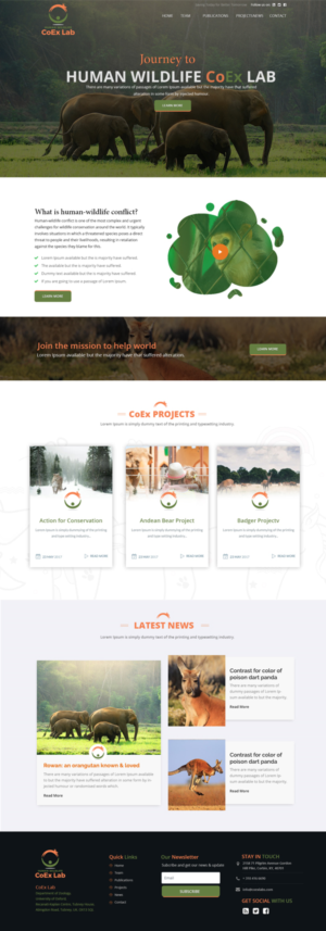 Website for research group at university relating to human wildlife conflict | Web Design by vedverma1984