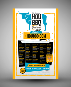 2019 Houston Barbecue Festival poster design | Design de Poster par Pinky 