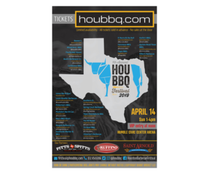 2019 Houston Barbecue Festival poster design | Poster Design by Skybluedesignstudio