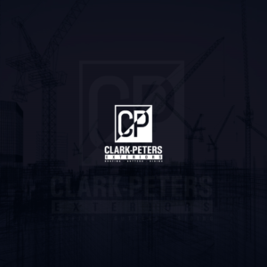 Clark-Peters Exteriors (main text) Roofing - Gutters - Siding (sub-text) | Logo Design by 4tech services