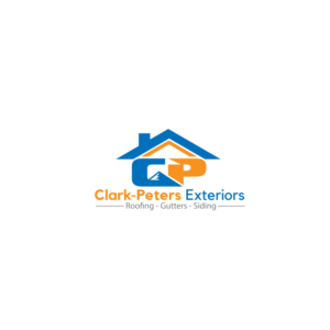 Clark-Peters Exteriors (main text) Roofing - Gutters - Siding (sub-text) | Diseño de Logo por Finley Johnson