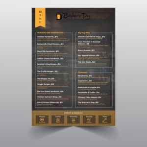 Menu Design by Manobo Graphic Design Services