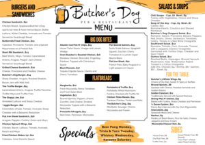 Butcher's Dog sports bar beer & food menu  | Menü-Design von AnneWanjiku
